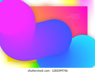 Liquid fluid. Holographic 3d backdrop with modern trendy blend. Vivid gradient mesh. Minimalist website, mobile layout. Liquid fluid with dynamic elements and shapes. Landing page.
