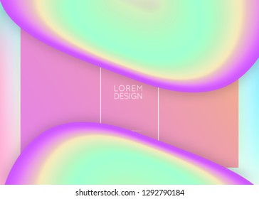 Liquid fluid. Holographic 3d backdrop with modern trendy blend. Cool app, screen composition. Vivid gradient mesh. Liquid fluid with dynamic elements and shapes. Landing page.