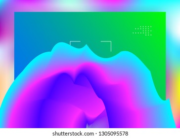 Liquid fluid. Holographic 3d backdrop with modern trendy blend. Vivid gradient mesh. Vibrant screen, ui template. Liquid fluid with dynamic elements and shapes. Landing page.
