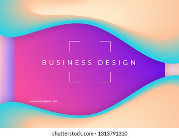 Liquid fluid. Holographic 3d backdrop with modern trendy blend. Vivid gradient mesh. Molecular interface, website template. Liquid fluid with dynamic elements and shapes. Landing page.