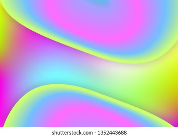 Liquid fluid. Holographic 3d backdrop with modern trendy blend. Rainbow report, cover design. Vivid gradient mesh. Liquid fluid background with dynamic elements and shapes.