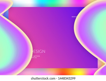 Liquid fluid. Holographic 3d backdrop with modern trendy blend. Colorful banner, ui layout. Vivid gradient mesh. Liquid fluid with dynamic elements and shapes. Landing page.