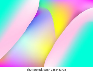 Liquid fluid. Holographic 3d backdrop with modern trendy blend. Abstract presentation, flyer composition. Vivid gradient mesh. Liquid fluid background with dynamic elements and shapes.