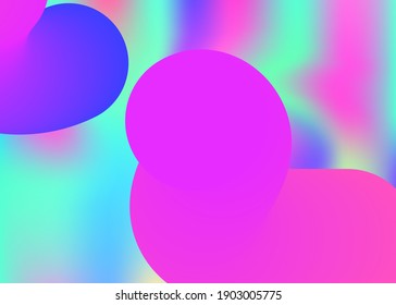 Liquid fluid. Holographic 3d backdrop with modern trendy blend. Bright invitation, report template. Vivid gradient mesh. Liquid fluid background with dynamic elements and shapes.