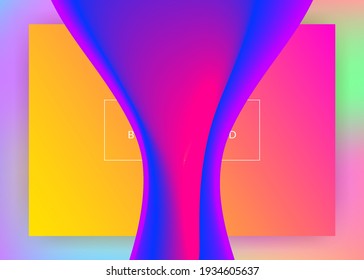 Liquid fluid. Holographic 3d backdrop with modern trendy blend. Soft app, interface template. Vivid gradient mesh. Liquid fluid with dynamic elements and shapes. Landing page.