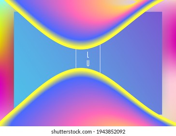 Líquido líquido. Fondo holográfico en 3d con moderna combinación de moda. Resumen de sitio web, plantilla ui. Malla gradiente vívida. Líquido líquido con elementos dinámicos y formas. Página de inicio.