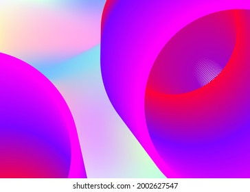 Liquid fluid. Holographic 3d backdrop with modern trendy blend. Abstract poster, book design. Vivid gradient mesh. Liquid fluid background with dynamic elements and shapes.