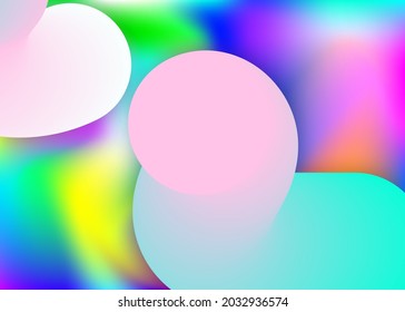 Liquid fluid. Holographic 3d backdrop with modern trendy blend. Soft cover, invitation design. Vivid gradient mesh. Liquid fluid background with dynamic elements and shapes.