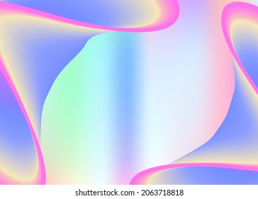 Líquido líquido. Fondo holográfico en 3d con moderna combinación de moda. Libro pop, composición de informes. Malla gradiente vívida. Fondo líquido líquido con elementos dinámicos y formas.