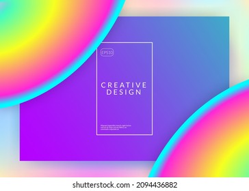 Liquid fluid. Holographic 3d backdrop with modern trendy blend. Circle interface, website layout. Vivid gradient mesh. Liquid fluid with dynamic elements and shapes. Landing page.