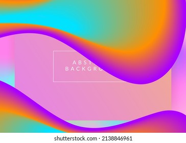 Liquid fluid. Holographic 3d backdrop with modern trendy blend. Colorful mobile, website layout. Vivid gradient mesh. Liquid fluid with dynamic elements and shapes. Landing page.