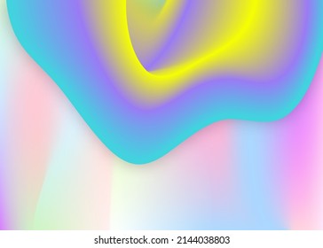 Liquid fluid. Holographic 3d backdrop with modern trendy blend. Vivid gradient mesh. Futuristic certificate, banner template. Liquid fluid background with dynamic elements and shapes.
