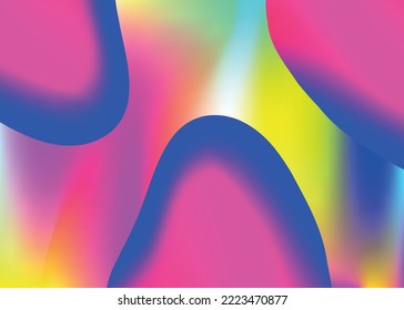 Liquid fluid. Holographic 3d backdrop with modern trendy blend. Bright certificate, invitation design. Vivid gradient mesh. Liquid fluid background with dynamic elements and shapes.