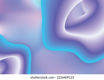 Liquid fluid. Holographic 3d backdrop with modern trendy blend. Vivid gradient mesh. Neon invitation, wallpaper template. Liquid fluid background with dynamic elements and shapes.