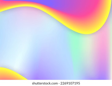 Líquido líquido. Fondo holográfico en 3d con moderna combinación de moda. Malla gradiente vívida. Volante colorido, composición de libros. Fondo líquido líquido con elementos dinámicos y formas.