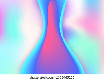 Liquid fluid. Holographic 3d backdrop with modern trendy blend. Neon presentation, magazine frame. Vivid gradient mesh. Liquid fluid background with dynamic elements and shapes.