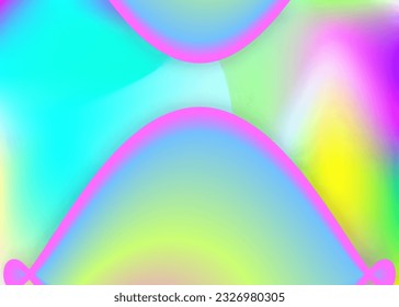 Flüssigkeiten. Holografische 3D-Umgebung mit moderner Trendmischung. Lebhaftes Farbverlauf-Netz. Weitsichtiger Deckel, Berichtsdesign. Flüssiger Hintergrund mit dynamischen Elementen und Formen.