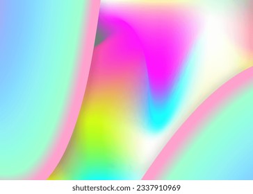 Liquid fluid. Holographic 3d backdrop with modern trendy blend. Cosmic flyer, banner frame. Vivid gradient mesh. Liquid fluid background with dynamic elements and shapes.