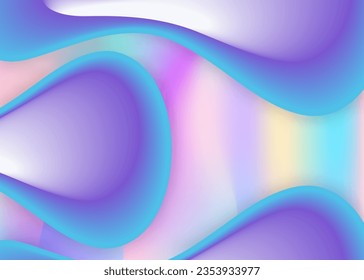 Líquido líquido. Fondo holográfico en 3d con moderna combinación de moda. Malla gradiente vívida. Presentación minimalista, plantilla de invitación. Fondo líquido líquido con elementos dinámicos y formas.