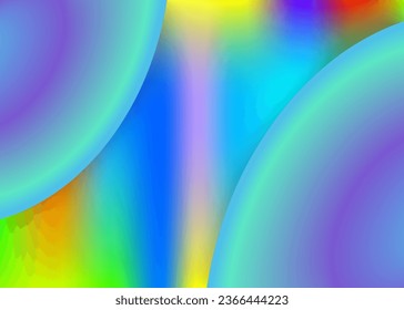 Liquid fluid. Holographic 3d backdrop with modern trendy blend. Circle cover, report layout. Vivid gradient mesh. Liquid fluid background with dynamic elements and shapes.