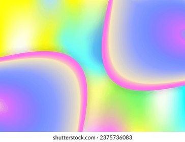 Liquid fluid. Holographic 3d backdrop with modern trendy blend. Vivid gradient mesh. Abstract report, wallpaper template. Liquid fluid background with dynamic elements and shapes.