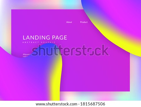 Liquid fluid. Holographic 3d backdrop with modern trendy blend. Bright app, screen design. Vivid gradient mesh. Liquid fluid with dynamic elements and shapes. Landing page.