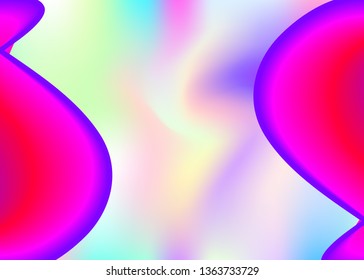 Liquid fluid. Molecular certificate, cover composition. Holographic 3d backdrop with modern trendy blend. Vivid gradient mesh. Liquid fluid background with dynamic elements and shapes.