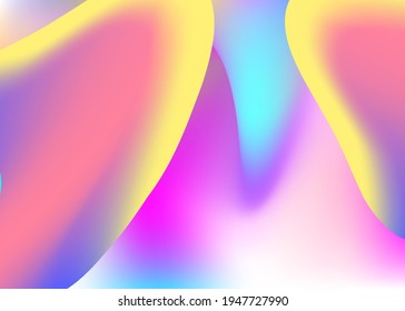 Liquid fluid. Molecular certificate, poster layout. Vivid gradient mesh. Holographic 3d backdrop with modern trendy blend. Liquid fluid background with dynamic elements and shapes.