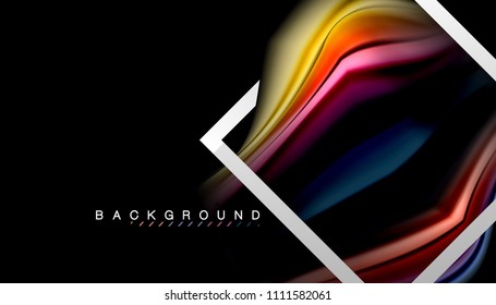 Liquid fluid Multicolored holographic design with metallic style line shape. Vector artistic illustration for presentation, app wallpaper, banner or poster