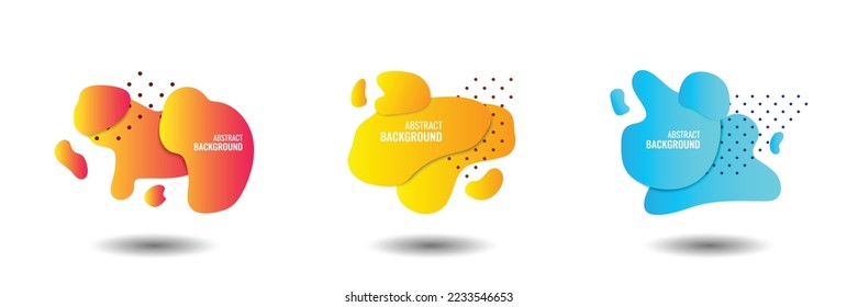 Liquid fluid organic shape gradient color template abstract background 