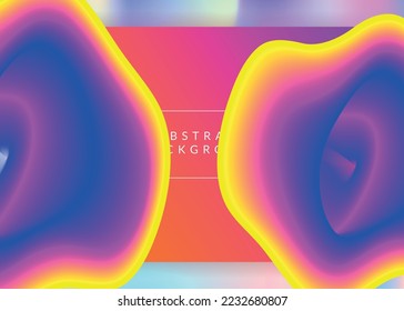 Liquid fluid. Pop banner, app template. Holographic 3d backdrop with modern trendy blend. Vivid gradient mesh. Liquid fluid with dynamic elements and shapes. Landing page.