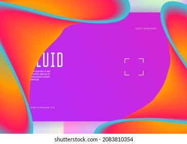 Liquid fluid. Pop banner, ui template. Holographic 3d backdrop with modern trendy blend. Vivid gradient mesh. Liquid fluid with dynamic elements and shapes. Landing page.