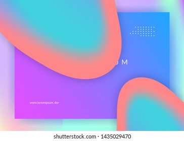 Liquid fluid. Pop website, screen layout. Holographic 3d backdrop with modern trendy blend. Vivid gradient mesh. Liquid fluid with dynamic elements and shapes. Landing page.