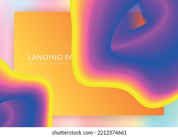 Liquid fluid. Psychedelic ui, banner composition. Holographic 3d backdrop with modern trendy blend. Vivid gradient mesh. Liquid fluid with dynamic elements and shapes. Landing page.