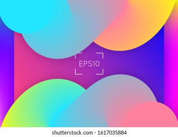 Liquid fluid. Rainbow app, ui template. Vivid gradient mesh. Holographic 3d backdrop with modern trendy blend. Liquid fluid with dynamic elements and shapes. Landing page.