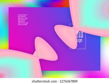 Liquid fluid. Rainbow banner, website layout. Vivid gradient mesh. Holographic 3d backdrop with modern trendy blend. Liquid fluid with dynamic elements and shapes. Landing page.