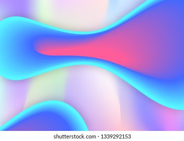 Liquid fluid. Rainbow certificate, wallpaper design. Holographic 3d backdrop with modern trendy blend. Vivid gradient mesh. Liquid fluid background with dynamic elements and shapes.