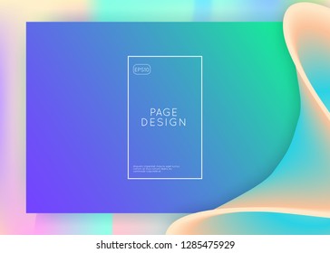 Liquid fluid. Rainbow screen, ui composition. Holographic 3d backdrop with modern trendy blend. Vivid gradient mesh. Liquid fluid with dynamic elements and shapes. Landing page.