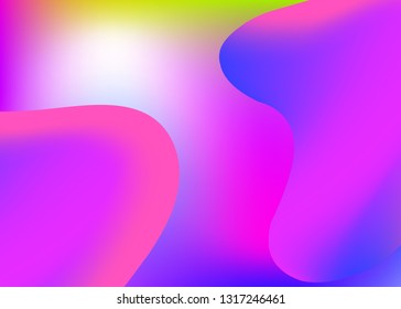 Liquid fluid. Round report, book layout. Holographic 3d backdrop with modern trendy blend. Vivid gradient mesh. Liquid fluid background with dynamic elements and shapes.
