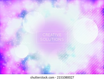Liquid Fluid. Science Dots. Digital Shape. Minimal Pattern. Retro Vector. Memphis Flyer. Violet Light Presentation. Magic Pearlescent Template. Purple Liquid Fluid