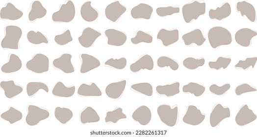 Liquid and fluid shape Beige color symbol Set 50