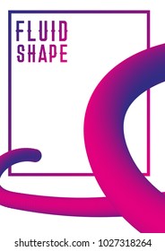 Liquid fluid shape cover design. Modern abstract cover. Plastic shape with ultra violet purple colors. Can be used for gift card, cover or poster design. Vector illustration.