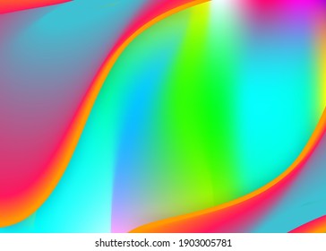 Liquid fluid. Vibrant certificate, wallpaper frame. Holographic 3d backdrop with modern trendy blend. Vivid gradient mesh. Liquid fluid background with dynamic elements and shapes.