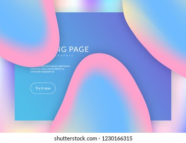 Liquid fluid. Vivid gradient mesh. Minimal ui, website design. Holographic 3d backdrop with modern trendy blend. Liquid fluid with dynamic elements and shapes. Landing page.