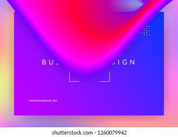 Liquid fluid. Vivid gradient mesh. Holographic 3d backdrop with modern trendy blend. Circle mobile, interface design. Liquid fluid with dynamic elements and shapes. Landing page.