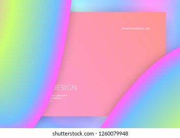 Liquid fluid. Vivid gradient mesh. Minimalist banner, screen frame. Holographic 3d backdrop with modern trendy blend. Liquid fluid with dynamic elements and shapes. Landing page.