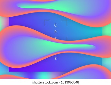 Liquid fluid. Vivid gradient mesh. Colorful ui, website template. Holographic 3d backdrop with modern trendy blend. Liquid fluid with dynamic elements and shapes. Landing page.