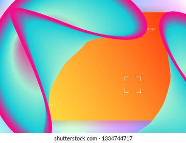 Liquid fluid. Vivid gradient mesh. Holographic 3d backdrop with modern trendy blend. Creative screen, mobile layout. Liquid fluid with dynamic elements and shapes. Landing page.