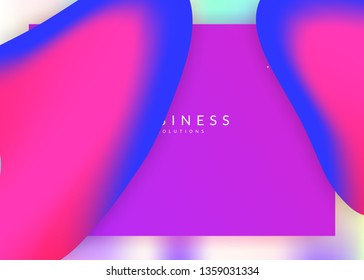 Liquid fluid. Vivid gradient mesh. Holographic 3d backdrop with modern trendy blend. Geometric screen, banner template. Liquid fluid with dynamic elements and shapes. Landing page.