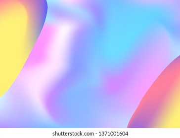 Liquid fluid. Vivid gradient mesh. Magic presentation, report frame. Holographic 3d backdrop with modern trendy blend. Liquid fluid background with dynamic elements and shapes.